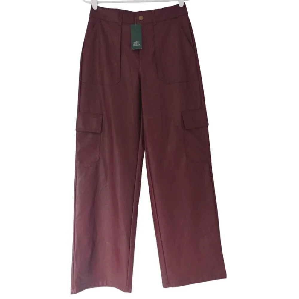 WILD FABLE, Polyester canvas cargo pants, brown, for women, size S